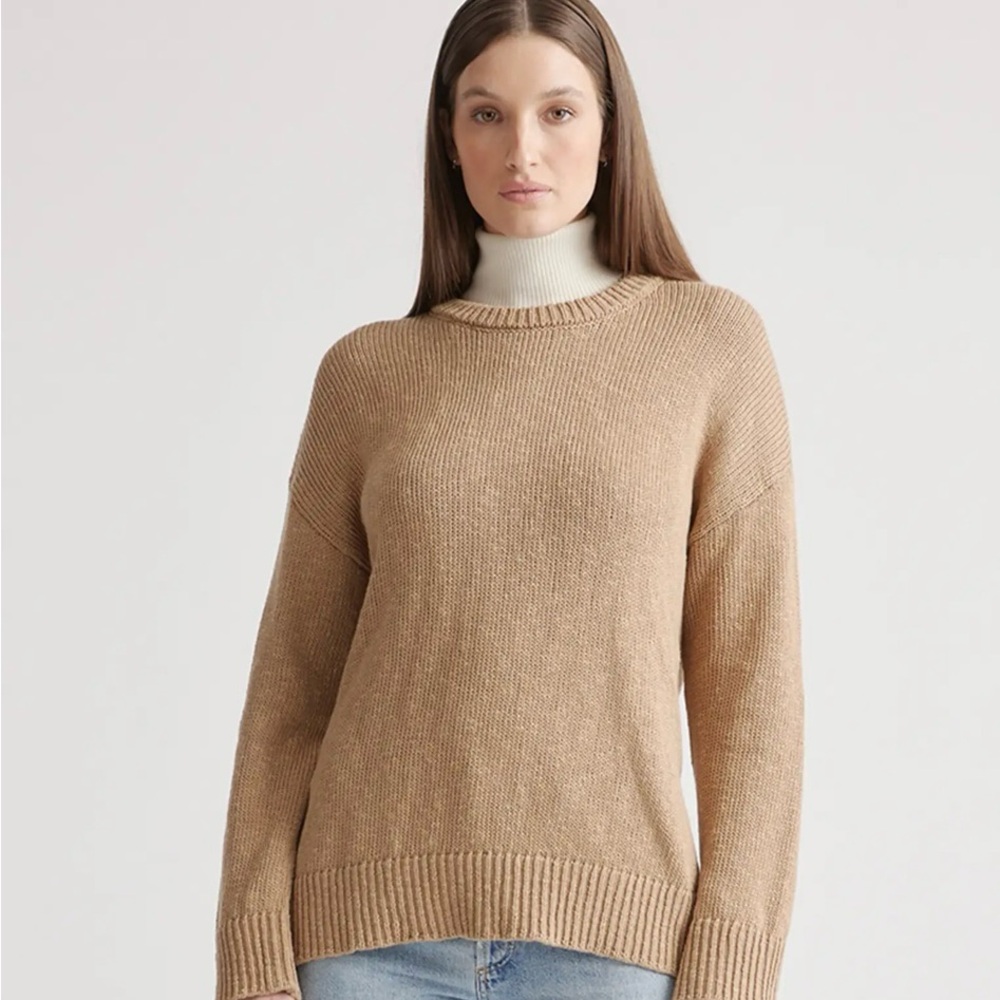 Quince Cotton Linen Oversized Crew Sweater